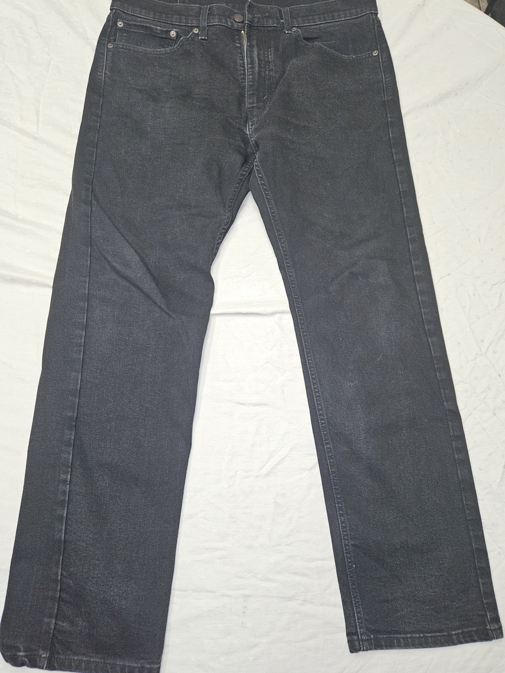 Levi's Men's Straight Jeans in Dark Charcoal Black Wash